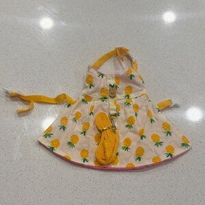 Pineapple Print Dog Dress with Leash